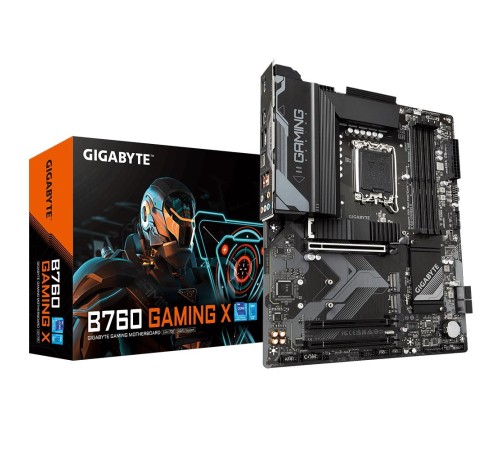 Материнская плата GIGABYTE B760 GAMING X, LGA1700, B760, 4*DDR5, DP+HDMI,  4 SATA 6 Гб/с, M2, Audio, Gb LAN, USB 3.2, USB 2.0, Type-C, COM*1 port, ATX (B760 GAMING X)