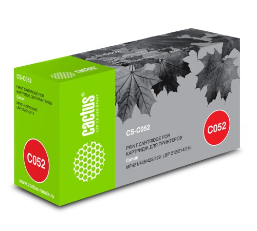 Картридж лазерный Cactus CS-C052 Cartridge 052 черный (3100стр.) для Canon Canon MF421/426/428/429/LBP 212/214/215