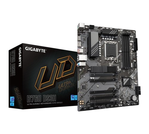 Материнская плата GIGABYTE B760 DS3H, LGA1700, B760, 4*DDR5, DP+HDMI,  4 SATA 6 Гб/с, M2, Audio, Gb LAN, USB 3.2, USB 2.0, Type-C, COM*1 port, ATX (B760 DS3H)