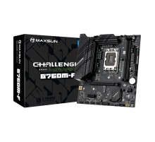 Материнская плата Maxsun Challenger B760M-F 1700, B760, 2xDDR4, 1xPCIEx16,1xPCIEx1,1xM.2, Front2xUSB3,2xUSB2, Rear2xUSB3,4xUSB2, 3xSATA3, 1GLan, VGA+HDMI, mATX, RTL