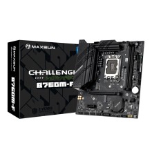 Материнская плата Maxsun Challenger B760M-F 1700, B760, 2xDDR4, 1xPCIEx16,1xPCIEx1,1xM.2, Front2xUSB3,2xUSB2, Rear2xUSB3,4xUSB2, 3xSATA3, 1GLan, VGA+HDMI, mATX, RTL