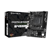 Материнская плата Maxsun Challenger B450M AM4, B450, 2xDDR4, 1xPCI-E 16X1xPCI-E 1X1xM.2, Front2xUSB3.0, 2xUSB2.0, Rear2xUSB2.0, 2xUSB3.0, 4xSATA3.0, 1GLan, HDMI+VGA, mATX, RTL