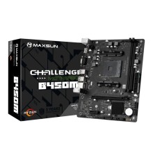 Материнская плата Maxsun Challenger B450M AM4, B450, 2xDDR4, 1xPCI-E 16X1xPCI-E 1X1xM.2, Front2xUSB3.0, 2xUSB2.0, Rear2xUSB2.0, 2xUSB3.0, 4xSATA3.0, 1GLan, HDMI+VGA, mATX, RTL