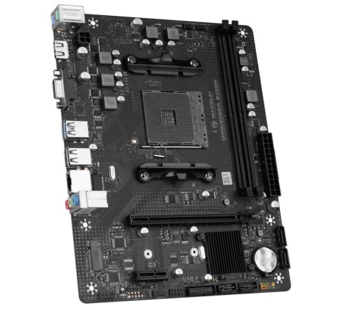 Материнская плата Maxsun Challenger B450M AM4, B450, 2xDDR4, 1xPCI-E 16X1xPCI-E 1X1xM.2, Front2xUSB3.0, 2xUSB2.0, Rear2xUSB2.0, 2xUSB3.0, 4xSATA3.0, 1GLan, HDMI+VGA, mATX, RTL