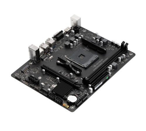 Материнская плата Maxsun Challenger B450M AM4, B450, 2xDDR4, 1xPCI-E 16X1xPCI-E 1X1xM.2, Front2xUSB3.0, 2xUSB2.0, Rear2xUSB2.0, 2xUSB3.0, 4xSATA3.0, 1GLan, HDMI+VGA, mATX, RTL