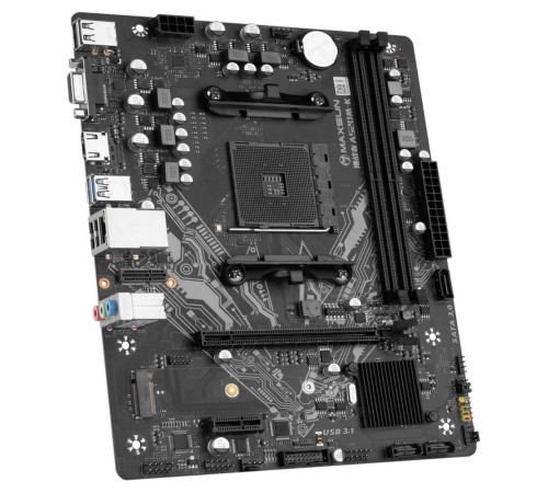 Материнская плата Maxsun Challenger A520M-K AM4, A520, 2xDDR4, 1xPCI-E 16X1xPCI-E 1X2xM.2, Front2xUSB3.0, 2xUSB2.0, Rear4xUSB2.0, 2xUSB3.0, 3xSATA 3.0, 1GLan, HDMI+DP, mATX, RTL