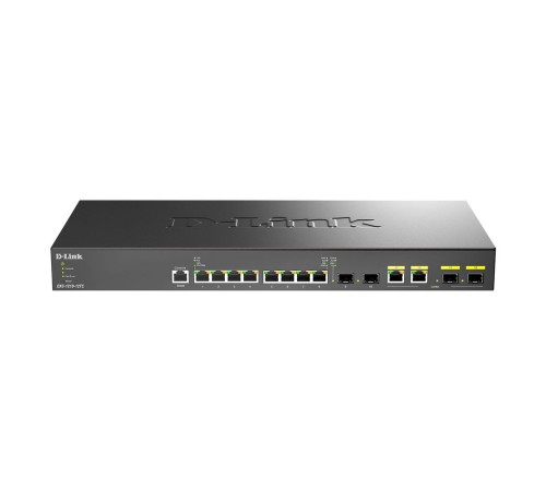 Коммутатор D-Link DXS-1210-12TC/B1A, PROJ L2+ Smart Switch with 8 10GBase-T ports and 2 10GBase-T/SFP+ combo-ports and 2 10GBase-X SFP+ ports.16K Mac address, 240Gbps switching capacity, 802.3x Flow Control, 802 (DXS-1210-12TC/B1A)