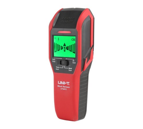 Детектор проводки UNI-T UT387C Обнаруживает (деревянную балку, металлический предмет, электрический провод); Глубина сканирования металла (76 мм); Глубина сканирования шипа (дерево) (28,5 мм); Глубина толстого сканирования (дерево) (38 мм); Толщина электр