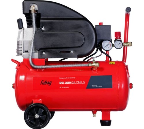 Компрессор поршневой Fubag DC 320/24 CM2.5 масляный 320л/мин 24л 1800Вт красный/черный Компрессор поршневой Fubag DC 320/24 CM2.5 масляный 320л/мин 24л 1800Вт красный/черный