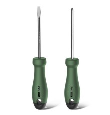 Набор отверток "Home Series Green" Deli HT1002L 2шт SL5x100+PH1x100, эксклюзивный дизайн, рукоятка из высококачественного софттач пластика