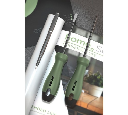 Набор отверток "Home Series Green" Deli HT1002L 2шт SL5x100+PH1x100, эксклюзивный дизайн, рукоятка из высококачественного софттач пластика