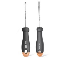 Набор отверток "Home Series Gray" Deli HT1002C 2шт SL5x100+PH1x100, эксклюзивный дизайн, рукоятка из высококачественного софттач пластика