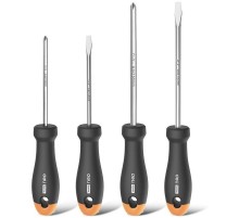 Набор отверток "Home Series Gray" Deli HT1004C 4шт  SL5x100+SL6x150+PH1x100+PH2x150, эксклюзивный дизайн, рукоятка из высококачественного софттач пластика