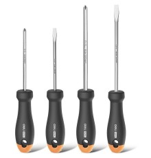 Набор отверток "Home Series Gray" Deli HT1004C 4шт  SL5x100+SL6x150+PH1x100+PH2x150, эксклюзивный дизайн, рукоятка из высококачественного софттач пластика