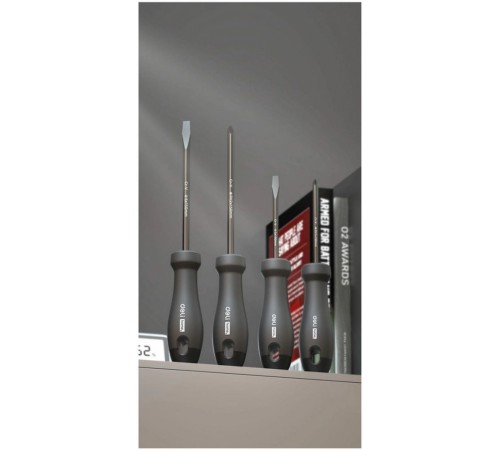 Набор отверток "Home Series Gray" Deli HT1004C 4шт  SL5x100+SL6x150+PH1x100+PH2x150, эксклюзивный дизайн, рукоятка из высококачественного софттач пластика