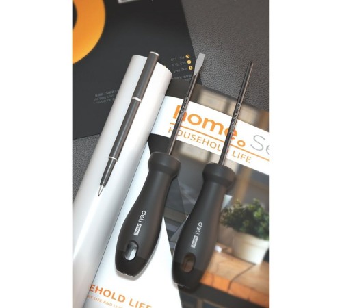 Набор отверток "Home Series Gray" Deli HT1004C 4шт  SL5x100+SL6x150+PH1x100+PH2x150, эксклюзивный дизайн, рукоятка из высококачественного софттач пластика