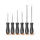 Набор отверток "Home Series Gray" Deli HT1006C 6шт SL3x75+SL5x100+SL6x150+PH0x75+PH1x100+PH2x150, эксклюзивный дизайн, рукоятка из высококачественного софттач пластика