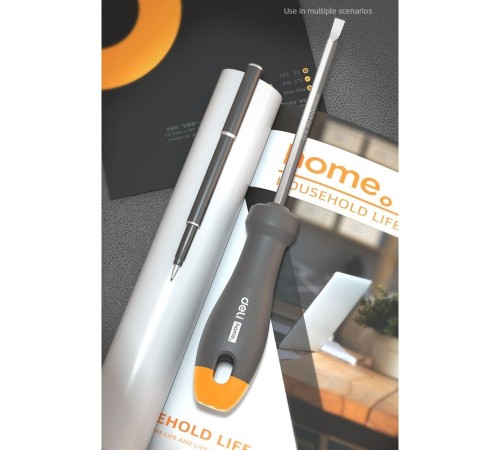 Двухсторонняя отвертка "Home Series Gray" Deli HT1055C SL5+PH1, длина жала 100мм, эксклюзивный дизайн, рукоятка из высококачественного софттач пластика Двухсторонняя отвертка "Home Series Gray" Deli HT1055C SL5+PH1, длина жала 100мм, эксклюзивный дизайн, рукоятка из высококачественного софттач пластика