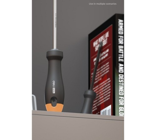 Двухсторонняя отвертка "Home Series Gray" Deli HT1055C SL5+PH1, длина жала 100мм, эксклюзивный дизайн, рукоятка из высококачественного софттач пластика Двухсторонняя отвертка "Home Series Gray" Deli HT1055C SL5+PH1, длина жала 100мм, эксклюзивный дизайн, рукоятка из высококачественного софттач пластика