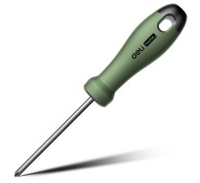 Крестовая отвертка "Home Series Green" Deli HT1205L PH1x100мм  Эксклюзивный дизайн, рукоятка из высококачественного софттач пластика