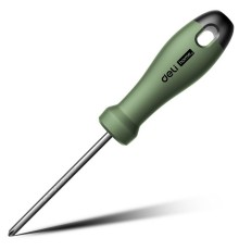 Крестовая отвертка "Home Series Green" Deli HT1205L PH1x100мм  Эксклюзивный дизайн, рукоятка из высококачественного софттач пластика