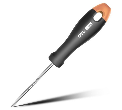 Крестовая отвертка "Home Series Gray" Deli HT1203C PH0x75мм  Эксклюзивный дизайн, рукоятка из высококачественного софттач пластика