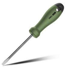 Шлицевая отвёртка "Home Series Green" Deli HT1105L 5x100мм  Эксклюзивный дизайн, рукоятка из высококачественного софттач пластика