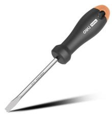 Шлицевая отвёртка "Home Series Gray" Deli HT1106C 6x150мм  Эксклюзивный дизайн. Рукоятка из высококачественного софттач пластика