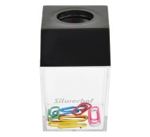 Скрепочница Silwerhof 503001 магнитная с наполнением прозрачный картонная коробка