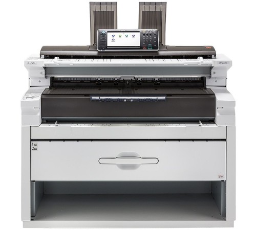 МФУ Ricoh MP W6700SP (А0, ч/б, 6.7/3.3 ppm A1/A0, 2.5 GB+HDD320 GB, 600dpi, USB, Network, 2х рулонный податчик, ЖК-панель 9", без тонера, девелопера, инструкции) (417290), запуск инженером
