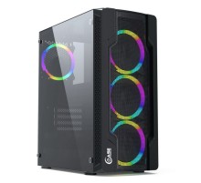Powercase CMIXB-L4 Корпус Mistral X4 Mesh LED, Tempered Glass, 4x 120mm fan, чёрный, ATX  (CMIXB-L4)