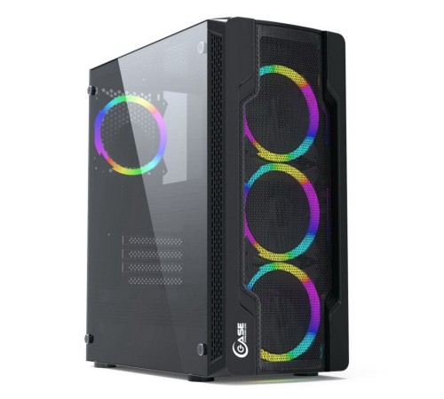 Powercase CMIXB-L4 Корпус Mistral X4 Mesh LED, Tempered Glass, 4x 120mm fan, чёрный, ATX  (CMIXB-L4)