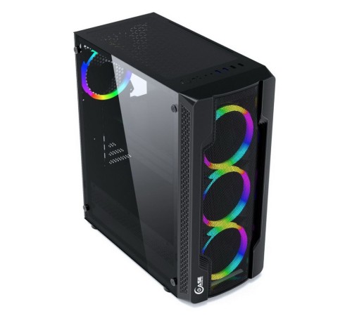 Powercase CMIXB-L4 Корпус Mistral X4 Mesh LED, Tempered Glass, 4x 120mm fan, чёрный, ATX  (CMIXB-L4)