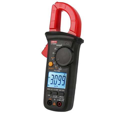 Токоизмерительные клещи UT200B+ переменный ток (600А); Напряжение постоянного/переменного тока (600 В), сопротивление (3 МОм); Емкость