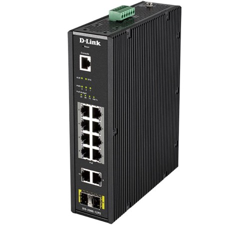 Коммутатор D-Link DIS-200G-12PS/A1A 10G 2SFP 8PoE 240W управляемый