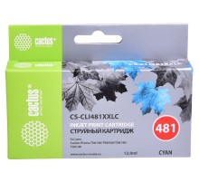 Картридж струйный Cactus CS-CLI481XXLC голубой (12мл) для Canon Pixma TR7540/TR8540/TS6140/TS8140