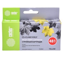 Картридж струйный Cactus CS-CLI481XXLY желтый (12мл) для Canon Pixma TR7540/TR8540/TS6140/TS8140