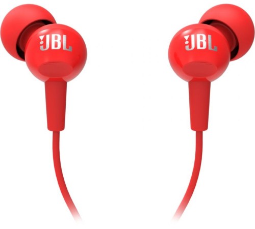 Гарнитура вкладыши JBL C100SIU 1.2м красный проводные в ушной раковине (JBLC100SIURED)