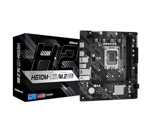 Материнская плата ASROCK H610M-H2/M.2 D5, LGA1700, H610, 2*DDR5, HDMI+DP, 4xSATA3 6.0 (RAID), M.2 Socket, USB 3.2, USB2.0, mATX (H610M-H2/M.2 D5)