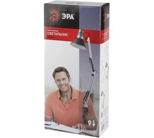 ЭРА C0041454 Настольный светильник N-121-E27-40W-BK черный {крепление на струбцине}