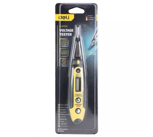 Измерительный и разметочный инструмент Deli Индикаторная отвертка-тестер напряжения цифровая Deli DL8005 (12-250 В)