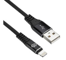 Кабель Digma LIGHT-3M-BRAIDED-BLK USB (m)-Lightning (m) 3м черный