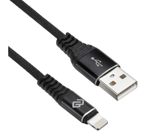 Кабель Digma LIGHT-3M-BRAIDED-BLK USB (m)-Lightning (m) 3м черный