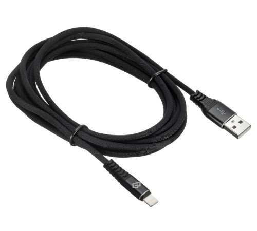 Кабель Digma LIGHT-3M-BRAIDED-BLK USB (m)-Lightning (m) 3м черный