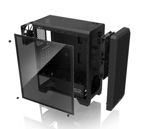 Корпус ZALMAN S2 TG, ATX, BLACK, TEMPERED GLASS WINDOW, 2x3.5", 2x2.5", 2xUSB2.0, 1xUSB3.0, FRONT 2x120mm (S2 TG)