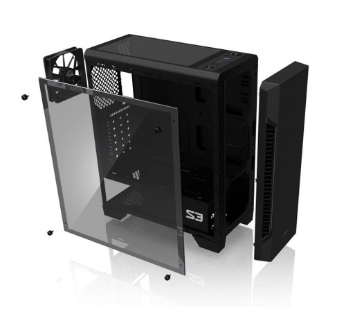 Корпус Zalman S3 черный без БП ATX 2x120mm 2xUSB2.0 1xUSB3.0 audio bott PSU
