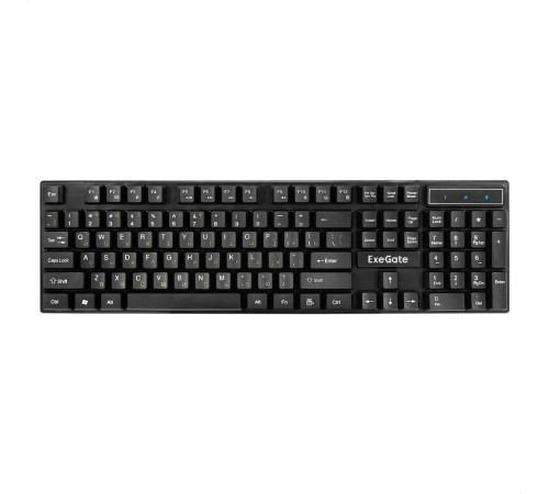 Exegate EX295302RUS Комплект ExeGate Professional Standard Combo MK110 (клавиатура влагозащищенная 104кл. + мышь оптическая 1000dpi, 3 кнопки и колесо прокрутки, длина кабелей 1,5м; USB, черный, Color