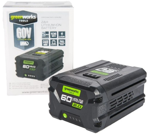 Батарея аккумуляторная Greenworks G60B2 60В 2Ач Li-Ion (2918307) Батарея аккумуляторная Greenworks G60B2 60В 2Ач Li-Ion (2918307)