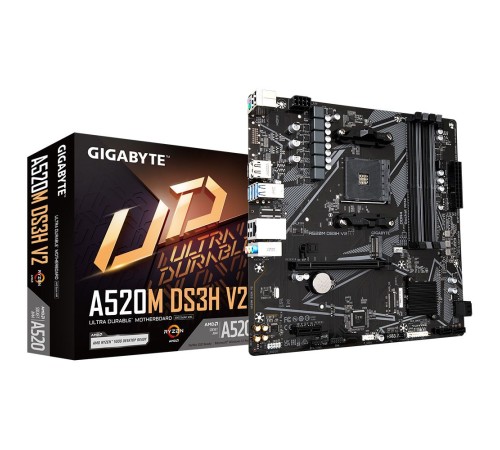 Материнская плата GIGABYTE A520M DS3H V2, SocketAM4, AMD A520, mATX, Ret