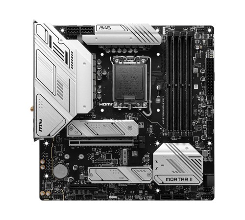 Материнская плата MSI MAG B760M MORTAR WIFI II Soc-1700 Intel B760 4xDDR5 mATX AC`97 8ch(7.1) 2.5Gg+HDMI+DP